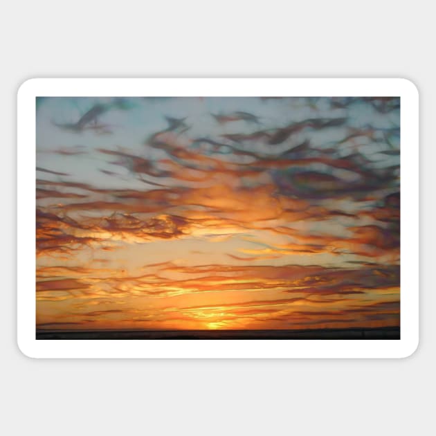 beautiful patterned golden glow with elegant cloudscape at sunset Sticker by mister-john